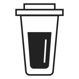 Plastic coffee cup flat icon