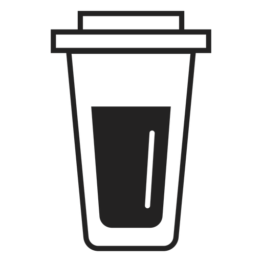 Flache Ikone der Plastikkaffeetasse PNG-Design