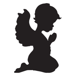 Silhueta de Cupido a rezar Desenho PNG