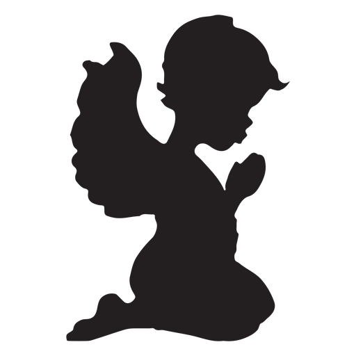 Rezando cupido silueta Diseño PNG