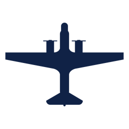 Propeller plane top view silhouette PNG Design