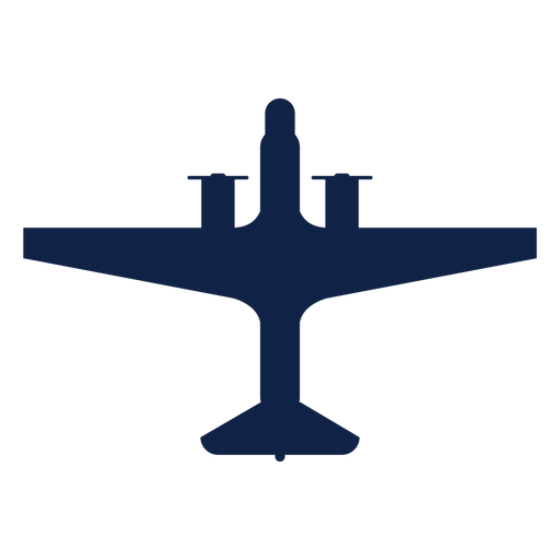 Propeller plane top view silhouette PNG Design