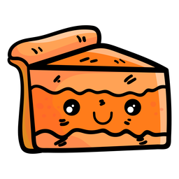 Ícone de desenho animado de fatia de torta de abóbora Desenho PNG