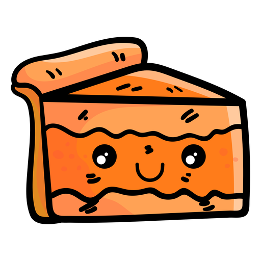 Pumpkin pie slice cartoon icon