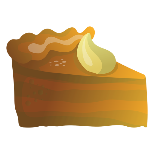 Pumpkin pie slice illustration PNG Design