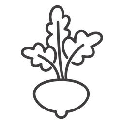 Ícone de traço de corte de rabanete Desenho PNG