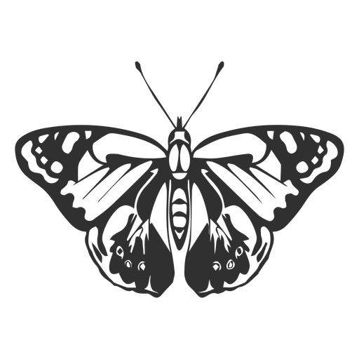 Realistic butterfly silhouette