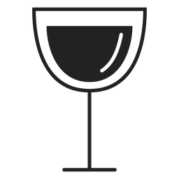 Ícone plano de taça de vinho tinto Desenho PNG