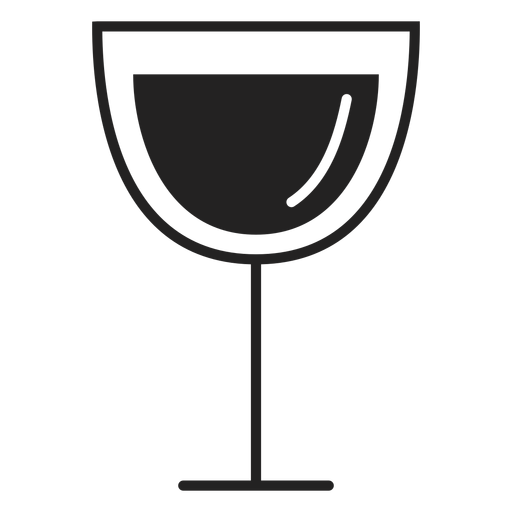 Flache Ikone des Rotweinglases PNG-Design