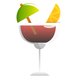 Red wine summer cocktail icon PNG Design