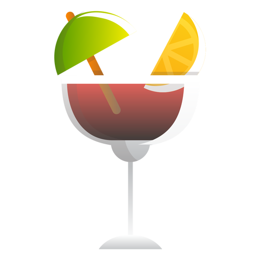 Red wine summer cocktail icon PNG Design