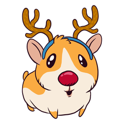 Rentier-Meerschweinchen-Cartoon PNG-Design