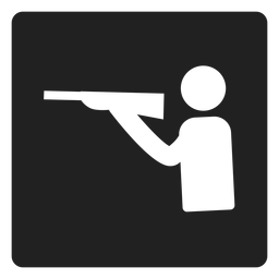 Ícone quadrado do esporte de tiro Desenho PNG