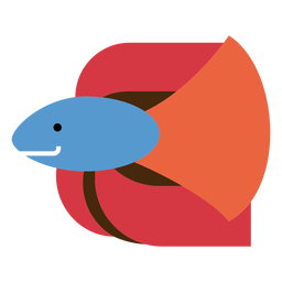 Ilustración de pez luchador siamés Diseño PNG