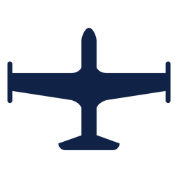 Silueta de vista superior de avión simple Diseño PNG