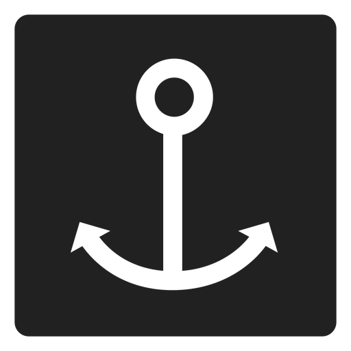 Icono cuadrado de ancla simple Diseño PNG