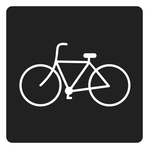 Ícone quadrado de bicicleta simples Desenho PNG