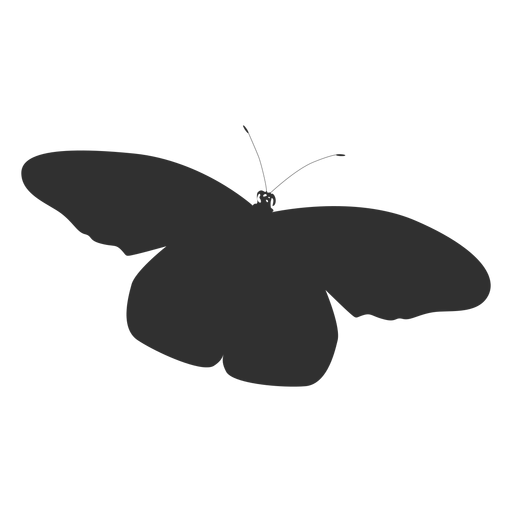 Simple butterfly flying silhouette