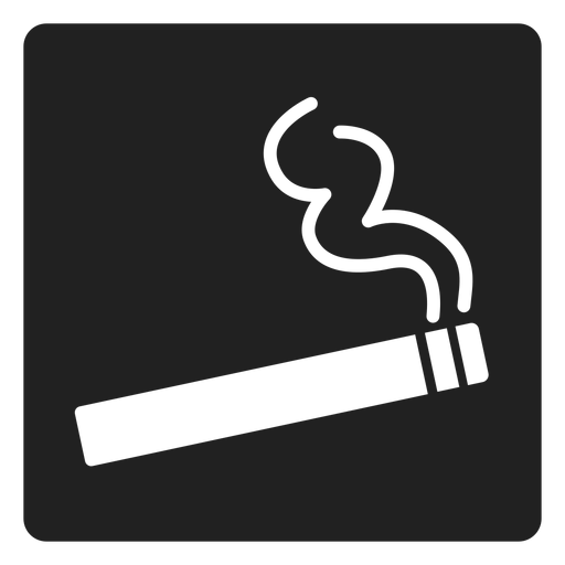 Icono cuadrado simple cigarrillo