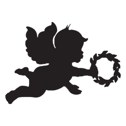 Silhueta simples cupido Desenho PNG