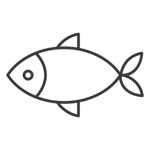 Simple fish stroke icon PNG Design