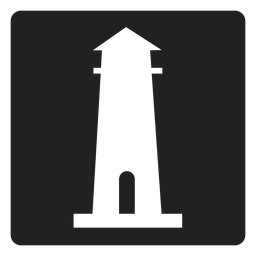 Ícone quadrado de farol simples Desenho PNG