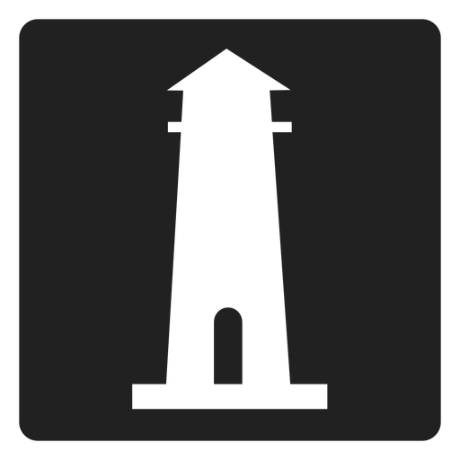 Simple lighthouse square icon PNG Design