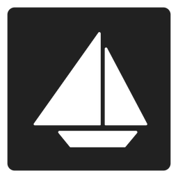 Einfache Segelboot-Quadratikone PNG-Design