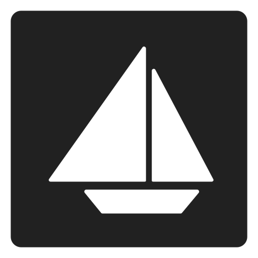 Einfache Segelboot-Quadratikone PNG-Design