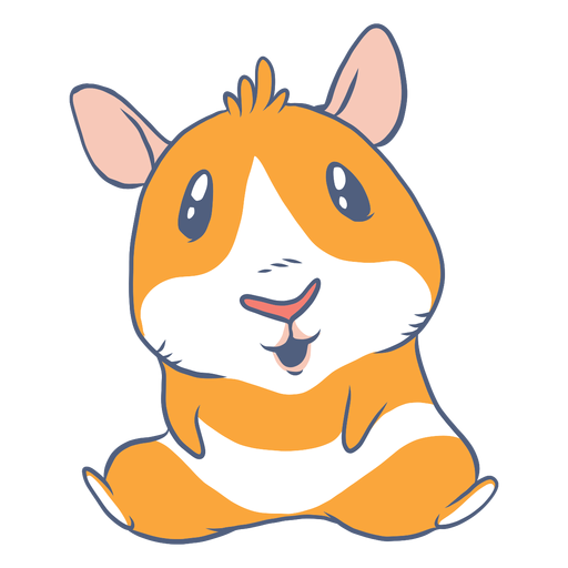 Sitting guinea pig cartoon PNG Design