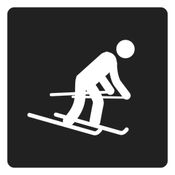Ícone quadrado de esqui na neve Desenho PNG