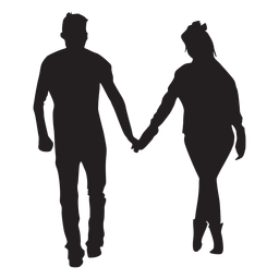 Paar-Silhouette schlendern PNG-Design