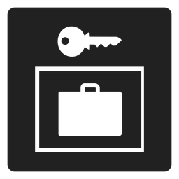 Maleta y llave cuadrada icono