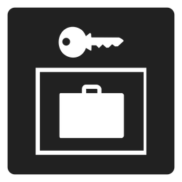 Suitcase and key square icon PNG Design