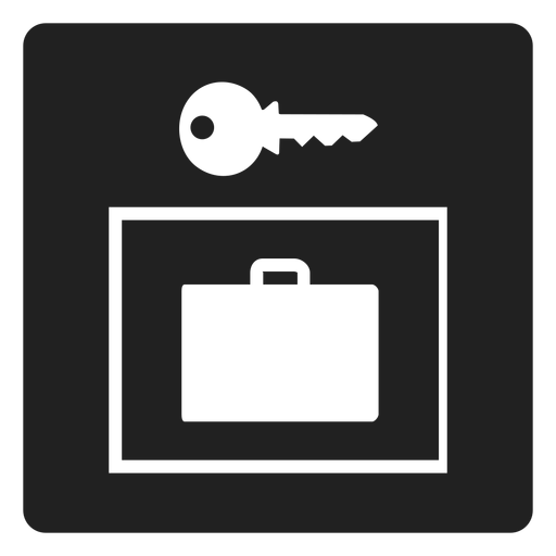 Mala e ícone quadrado de chave Desenho PNG