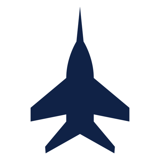 Airplane top view blue silhouette