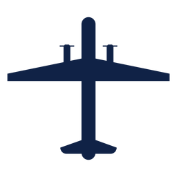 Surveillance airplane top view silhouette PNG Design