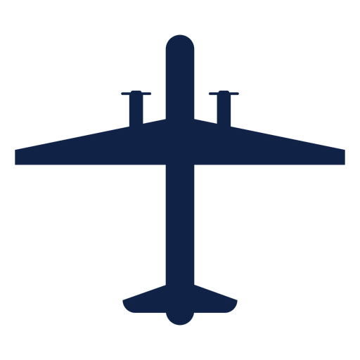 Surveillance airplane top view silhouette PNG Design