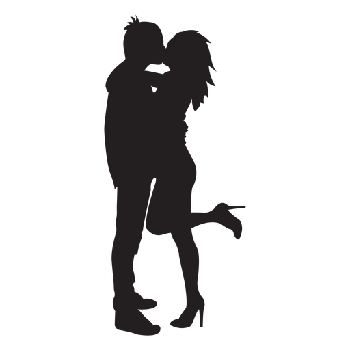 Design Png E Svg De Silhueta De Casal Se Beijando Para Camisetas 9055