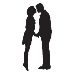 Casal se beijando em silhueta Transparent PNG