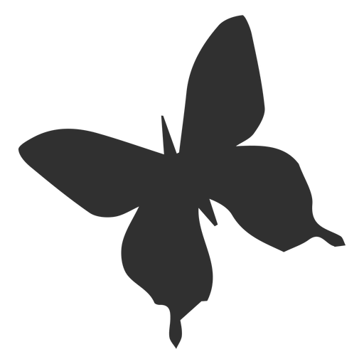Symmetric butterfly flying silhouette