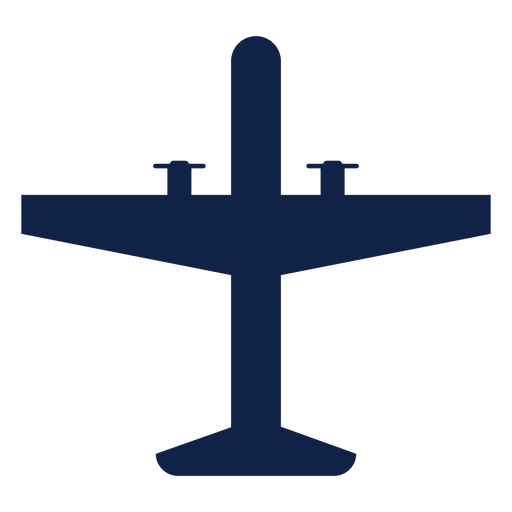 Silueta de vista superior de avión táctico Diseño PNG