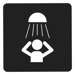 Taking a shower square icon PNG Design
