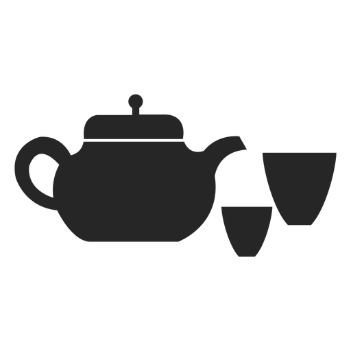 Teekanne mit Tassen flaches Symbol PNG-Design