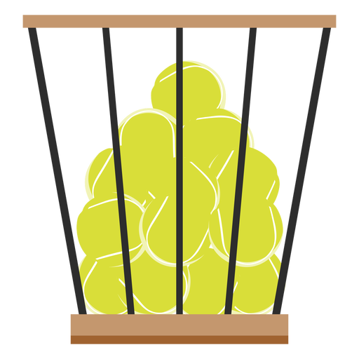 Tennis balls basket icon PNG Design
