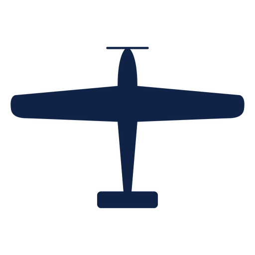 Silueta de vista superior de avión tejano Diseño PNG