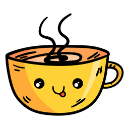 Thanksgiving coffee cartoon icon PNG Design