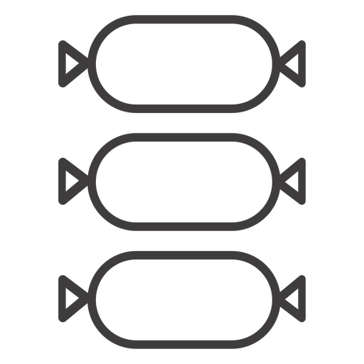 Icono de trazo de tres salami Diseño PNG