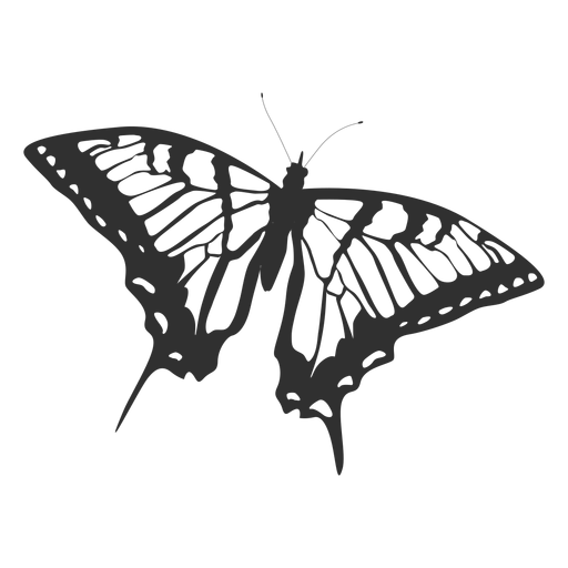 Silueta de mariposa cola de golondrina tigre Diseño PNG