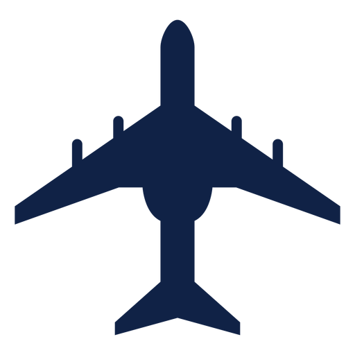 Transport airplane top view silhouette